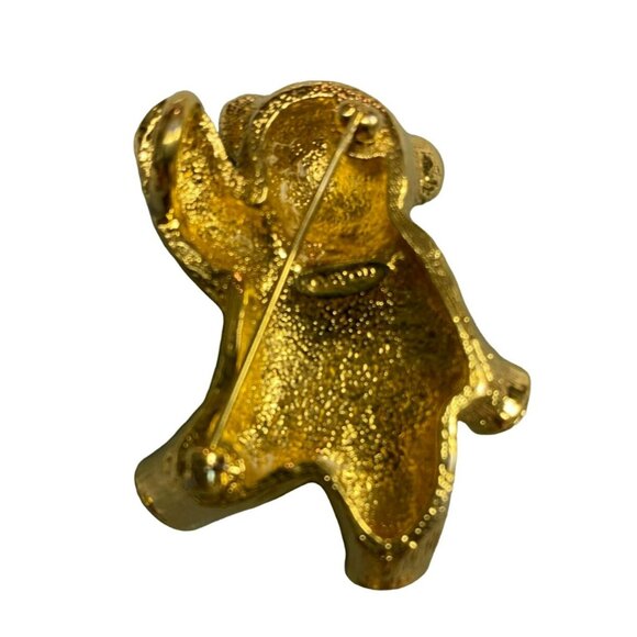 Vintage Teddy Bear Gold Tone Brooches, some with Rhinestones - top one is Avon - Picture 6 of 11